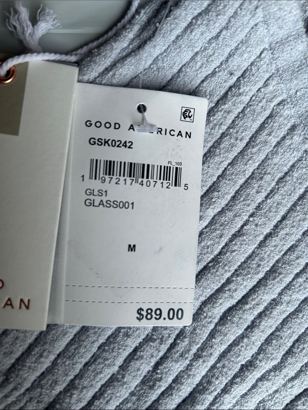 Good American Light Gray Ribbed Tank Top - Picture 3 of 3